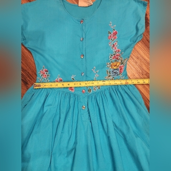 Vtg Sea Wind Floral Midi Dress Embroidered - Picture 10 of 11